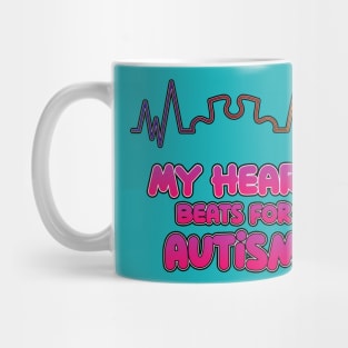 My Heart Beats For Autism Mug